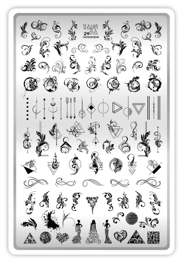 Stamping-Schablone Groß Taki Da 24 SYMMETRY mit Demo-Blatt (mit Design Blatt) – Bild 2